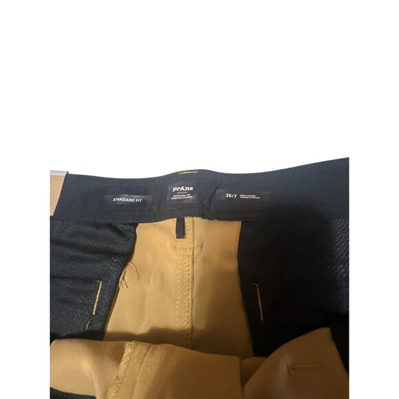 PrAna Mens Standard Fit Shorts 36 Waist Khaki NWT - Picture 3 of 5